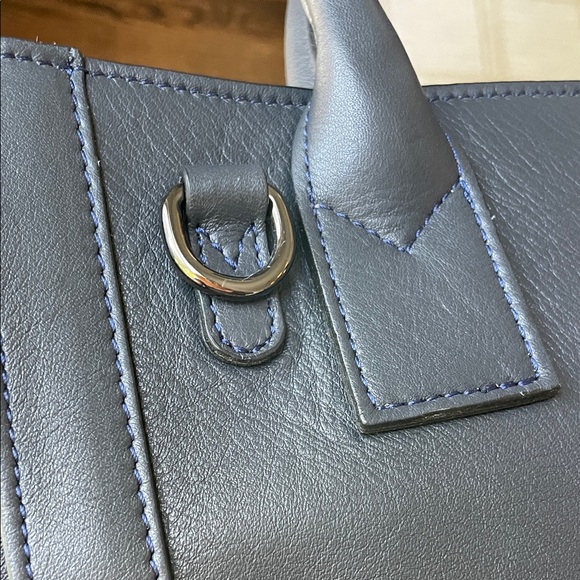 Mario Valentino Charmont Matelasse Leather Tote Bag, Navy — NWT